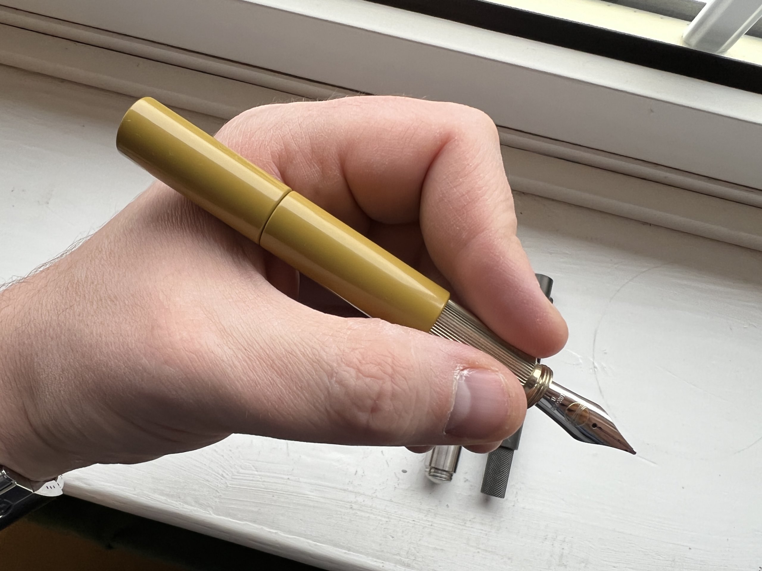 POCKETMASTER, brushed brass pocket fountain pen, handcrafted